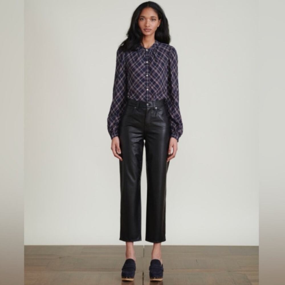 Veronica Beard Leather Straight Leg Pants Size 27